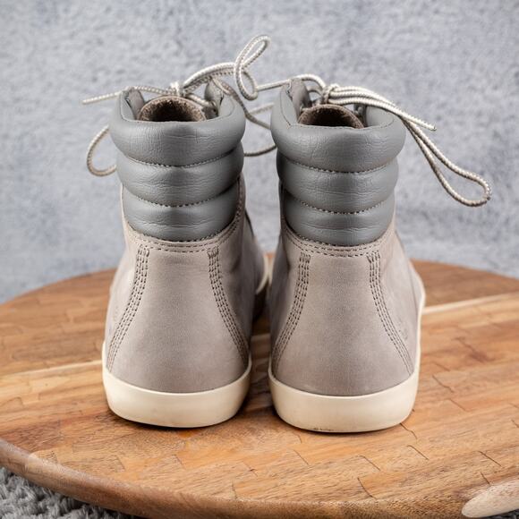 Timberland Dausette A1H26 Womens 9 Gray Nubuck Leather High Top Boots - Picture 4 of 6